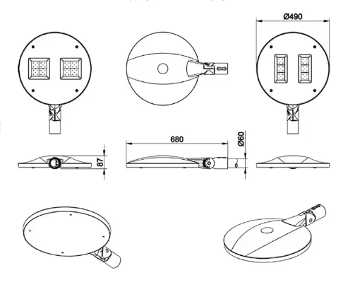 Product dimension drawing of high-efficiency LED street light Product dimension drawing of high-efficiency LED street light